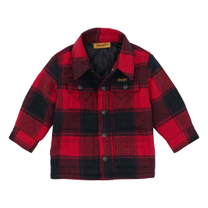 Wrangler Flannel Lined Long Sleeve Shacket Toddler 2T Red Buffalo