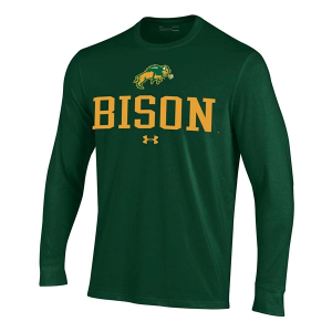 North Dakota State Bison Under Armour Performance Cotton Statement T-Shirt Small Forest Green