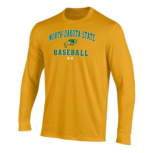 North Dakota State Bison Under Armour Performance Cotton Arched Baseball T-Shirt Medium Steeltown Gold
