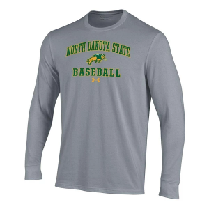 North Dakota State Bison Under Armour Performance Cotton Arched Baseball T-Shirt Large Steel Heather