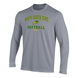 North Dakota State Bison Under Armour Performance Cotton Arched Softball T-Shirt XLarge Steel Heather