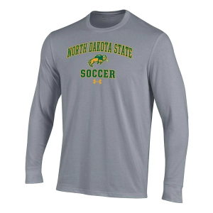 North Dakota State Bison Under Armour Performance Cotton Arched Soccer T-Shirt Small Steel Heather