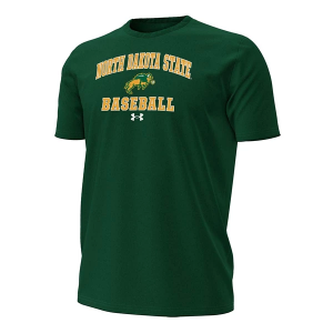 North Dakota State Bison Under Armour Performance Cotton Arched Baseball T-Shirt 2XLarge Forest Green