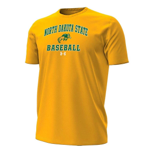 North Dakota State Bison Under Armour Performance Cotton Arched Baseball T-Shirt Large Steeltown Gold