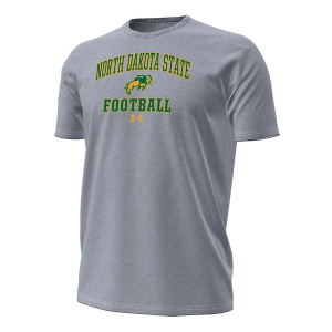 North Dakota State Bison Under Armour Performance Cotton Arched Football T-Shirt 3XLarge Steel Heather