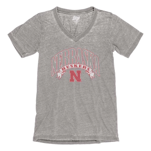 Nebraska Cornhuskers Blue 84 Women's Good Heart T-Shirt XLarge Light Grey