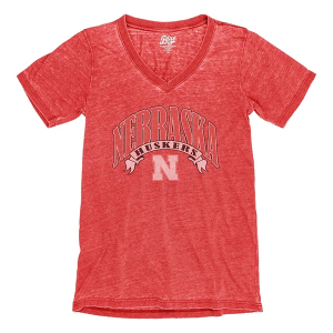 Nebraska Cornhuskers Blue 84 Women's Good Heart T-Shirt Small Red