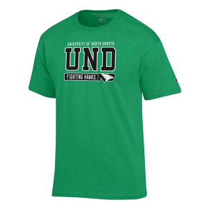 North Dakota Fighting Hawks Champion Fresh 25 T-Shirt Large Kelly Green