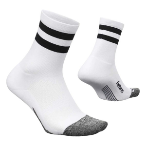 Women's Feetures Elite Light Cushion Mini Crew Running Socks Medium White/Black Singles
