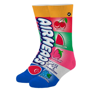ODD SOX Airheads Flavors Crew Socks Youth Large Red/Green Singles