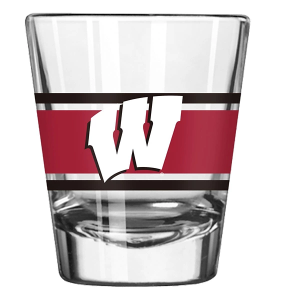 Logo Brands Wisconsin Badgers Stripe Shot Glass