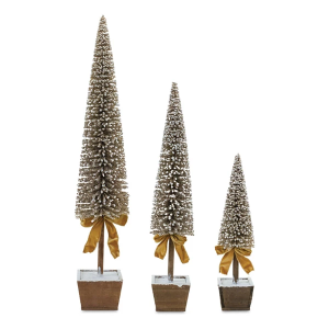 Melrose International Plastic Potted Tree (Set of 3)