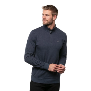 Men's TravisMathew Men's TravisMathew Cloud 2.0 Long Sleeve Golf 1/4 Zip Long Sleeve 1/4 Zip Small Heather Blue