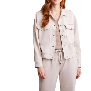 Women's Tribal Loose Fit Faux Suede Jacket XLarge Eggshell