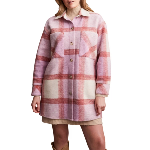 Women's Tribal Knit Plaid Jacket Small Orchid