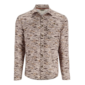 Men's Simms Challenger Long Sleeve Button Up Shirt 3XLarge Sand Riverbed Print