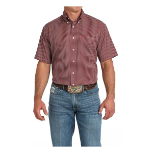 Men's Cinch Arenaflex Medallion Print Button Up Shirt 2XLarge Burgandy