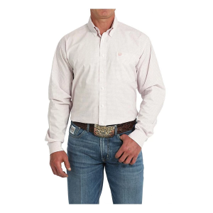 Men's Cinch Western Plaid Long Sleeve Button Up Shirt XLarge White Pink