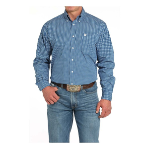Men's Cinch Western Flower Print Long Sleeve Button Up Shirt 2XLarge Royal Blue