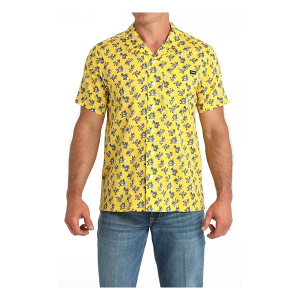 Men's Cinch Wonky Donkey Camp Button Up Shirt 2XLarge Yellow