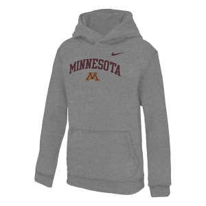 Minnesota Golden Gophers Nike Kids Hoodie Small Heather Grey