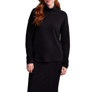 Women's Tribal Pullover Sweater Knit Loose Fit Drop Shoulder Medium Black