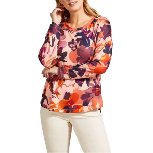 Women's Tribal Soft Printed Curved Hem Long Sleeve Shirt Medium Night Sky