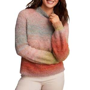 Women's Tribal Pullover Sweater Ombre Boucle XSmall Orchid
