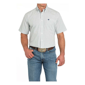Men's Cinch Western Grey Geo Print Button Up Shirt XLarge White