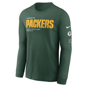 Green Bay Packers Nike Legend Wordmark Long Sleeve T-Shirt Large Fir