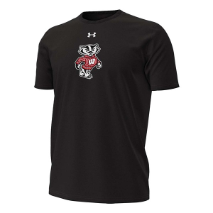 Wisconsin Badgers Under Armour Logo T-Shirt Medium Black