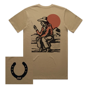 Homeplace Apparel Oklahoma Marlboro Man T-Shirt Medium Sand