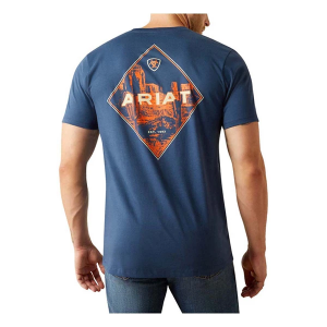 Men's Ariat Diamond Valley Logo T-Shirt Small Blue