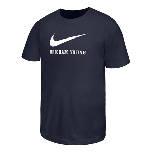 BYU Cougars Nike Swoosh Kids' T-Shirt Medium Navy