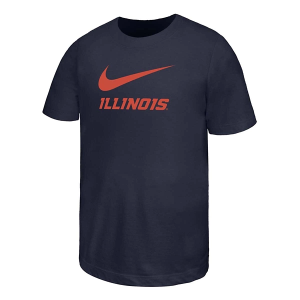 Illinois Fighting Illini Nike Swoosh Kids' T-Shirt Small Navy