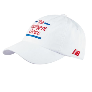 New Balance 6 Panel The Intelligent Choice Graphic Adjustable Hat One Size White