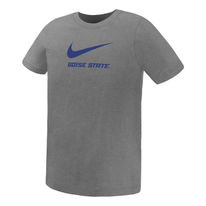 Boise State Broncos Nike Swoosh Kids' T-Shirt 5 Heather Grey