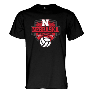 Nebraska Cornhuskers Blue 84 Volleyball Net T-Shirt Small Black