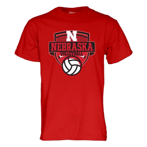 Nebraska Cornhuskers Blue 84 Volleyball Net T-Shirt Medium Red