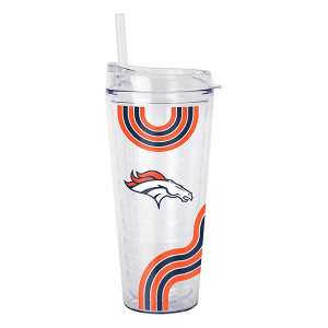 Logo Brands Denver Broncos 22oz. Waves Double Wall Clear Tumbler
