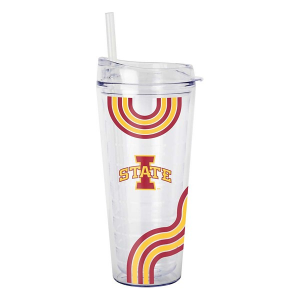 Logo Brands Iowa State Cyclones 22oz. Waves Double Wall Clear Tumbler