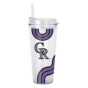 Logo Brands Colorado Rockies 22oz. Waves Double Wall Clear Tumbler