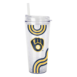 Logo Brands Milwaukee Brewers 22oz. Waves Double Wall Clear Tumbler
