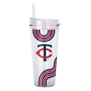 Logo Brands Minnesota Twins 22oz. Waves Double Wall Clear Tumbler