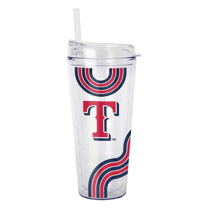 Logo Brands Texas Rangers 22oz. Waves Double Wall Clear Tumbler