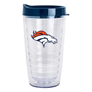 Logo Brands Denver Broncos 16oz. Flipside Double Wall Clear Tumbler