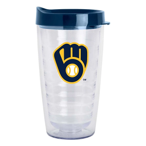 Logo Brands Milwaukee Brewers 16oz. Flipside Double Wall Clear Tumbler