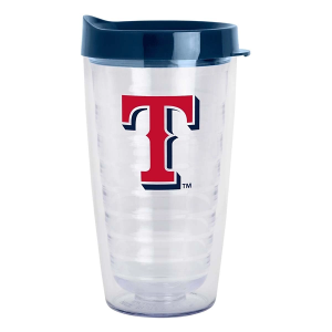 Logo Brands Texas Rangers 16oz. Flipside Double Wall Clear Tumbler
