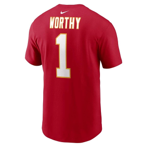 Kansas City Chiefs Nike Xavier Worthy #1 Name & Number T-Shirt Small Red