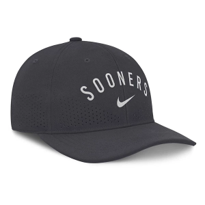 Oklahoma Sooners Nike Rise Premium Flexfit Hat M/L Anthricite